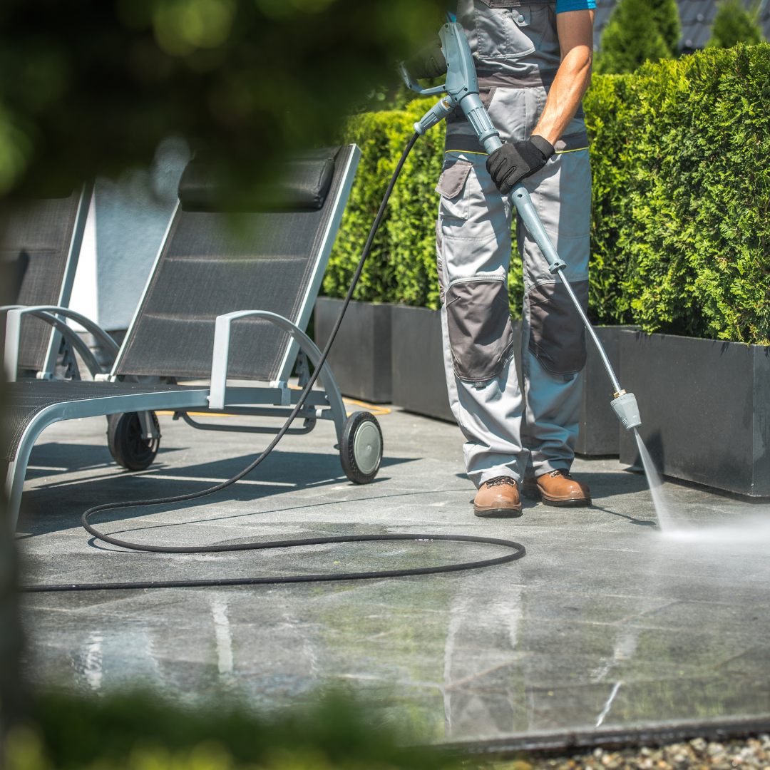 Cleaning outside commercial buildings